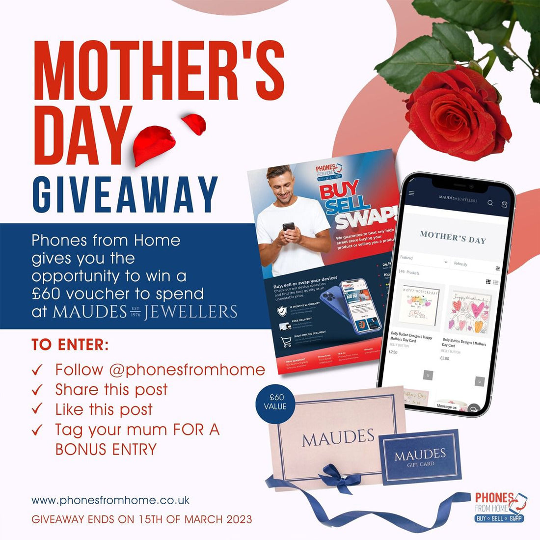 Mother’s Day #giveaway! Win a £60 voucher to treat your wonderful Mum! - Phones From Home