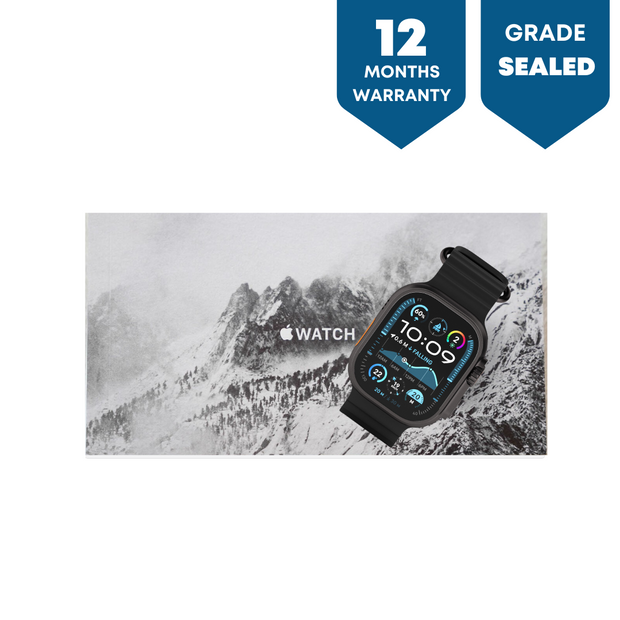 NEW (Sealed) Apple Watch Ultra 2 GPS + Cellular 49mm Smartwatch, Sports Watch with Black Rugged Titanium Case with Black Black ocen strap Loop Fitness Tracker, Precision GPS, Extra-Long Battery Life, Carbon Neutral