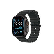 NEW (Sealed) Apple Watch Ultra 2 GPS + Cellular 49mm Smartwatch, Sports Watch with Black Rugged Titanium Case with Black Black ocen strap Loop Fitness Tracker, Precision GPS, Extra-Long Battery Life, Carbon Neutral
