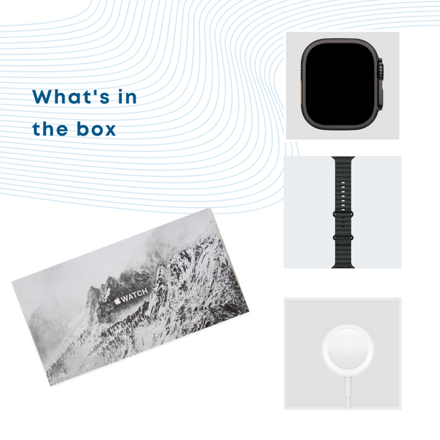 NEW (Sealed) Apple Watch Ultra 2 GPS + Cellular 49mm Smartwatch, Sports Watch with Black Rugged Titanium Case with Black Black ocen strap Loop Fitness Tracker, Precision GPS, Extra-Long Battery Life, Carbon Neutral