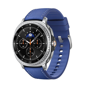 Samsung Galaxy Watch8 Classic 46mm, AI Smart Watch with Cushion Design and Rotating Bezels, with Hybrid Band and Wearable Display, Bluetooth, Blue