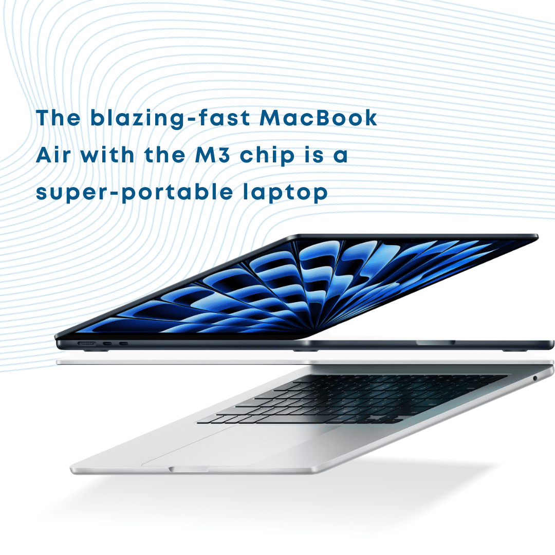 Apple 2024 MacBook Air 15 inch Laptop with M3 chip: 16GB Unified Memory, 256GB SSD Storage, Backlit Keyboard, 1080p FaceTime HD Camera, Touch ID - Phones From Home