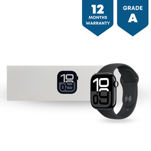 Apple Watch Series 10 GPS 42 mm Smartwatch with Jet Black Aluminium Case with Ink Sport Loop - One Size. Fitness Tracker, ECG App, Always - On Retina Display, Carbon Neutral - Phones From Home