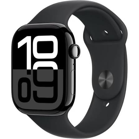 Apple Watch Series 10 GPS & Cellular 46mm Smartwatch with Black Aluminium Case with black Sport Loop - One Size. Fitness Tracker, ECG App, Always - On Retina Display, Carbon Neutral - Phones From Home