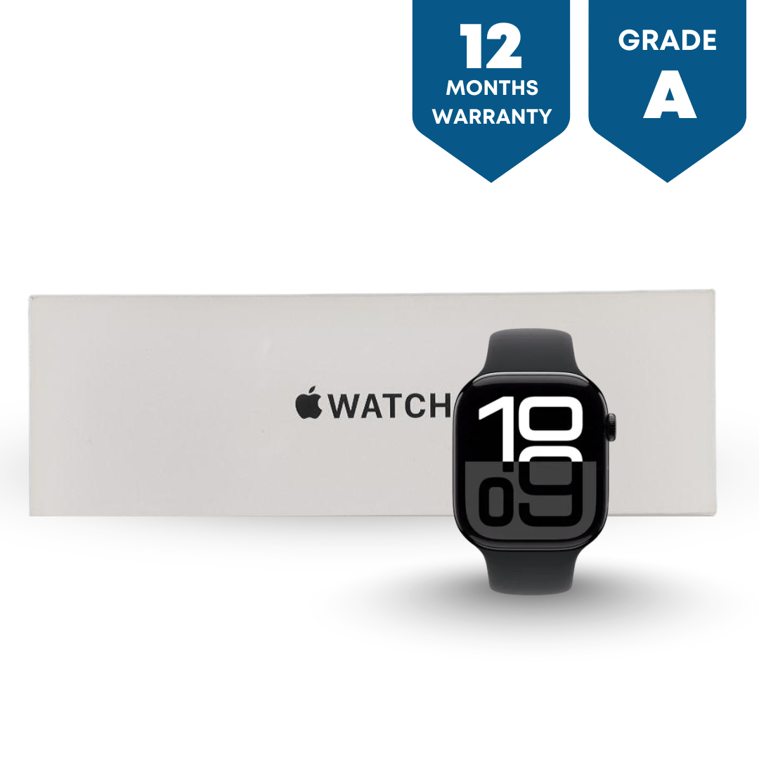 Apple Watch Series 10 GPS & Cellular 46mm Smartwatch with Black Aluminium Case with black Sport Loop - One Size. Fitness Tracker, ECG App, Always - On Retina Display, Carbon Neutral - Phones From Home