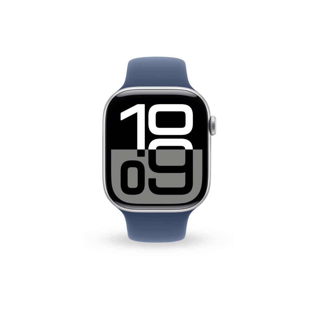 Apple Watch Series 10 GPS & Cellular 46mm Smartwatch with Silver Aluminium Case with Ink Sport Loop - One Size. Fitness Tracker, ECG App, Always - On Retina Display, Carbon Neutral - Phones From Home