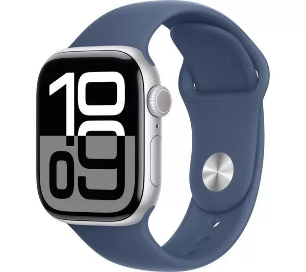Apple Watch Series 10 GPS & Cellular 46mm Smartwatch with Silver Aluminium Case with Ink Sport Loop - One Size. Fitness Tracker, ECG App, Always - On Retina Display, Carbon Neutral - Phones From Home