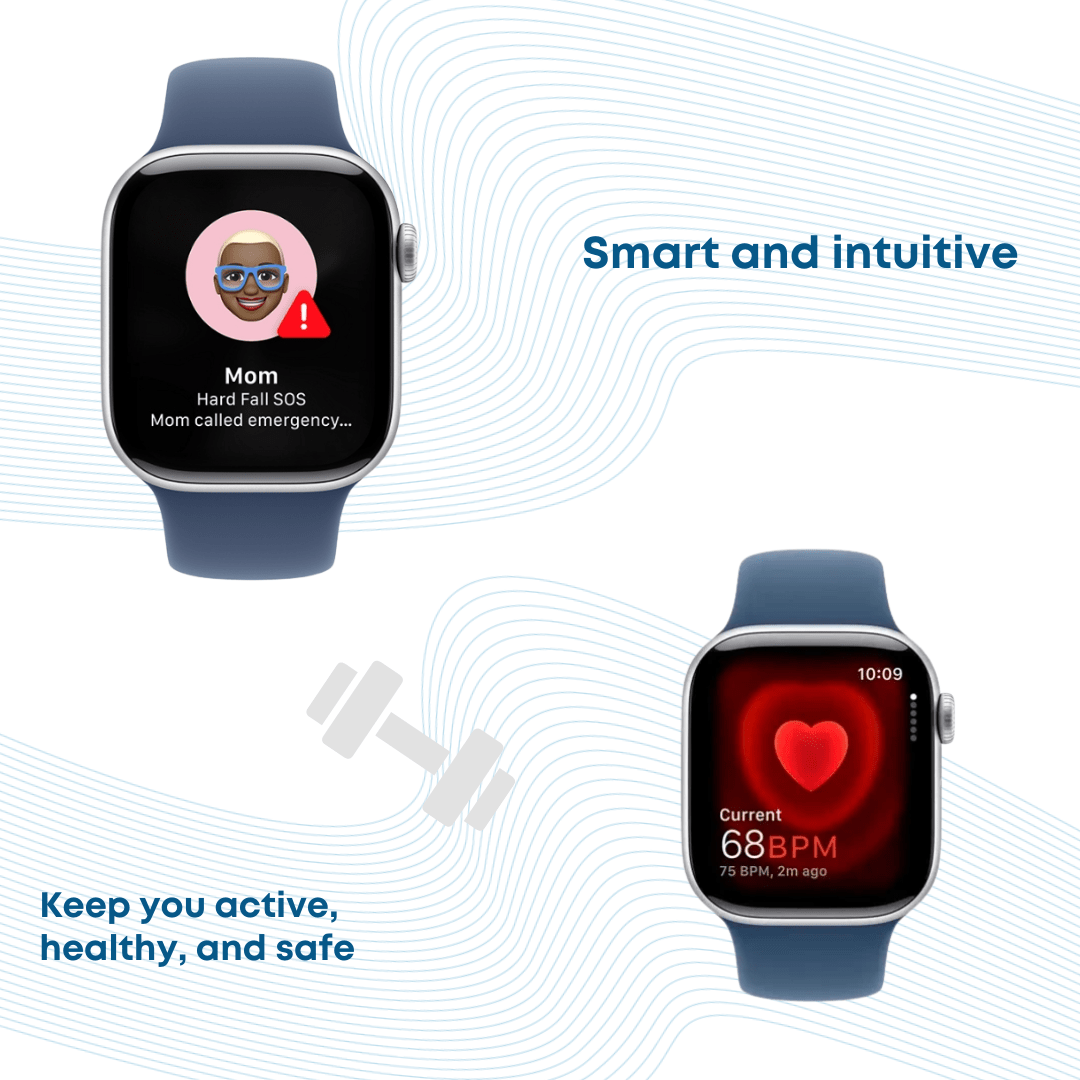 Apple Watch Series 10 GPS & Cellular 46mm Smartwatch with Silver Aluminium Case with Ink Sport Loop - One Size. Fitness Tracker, ECG App, Always - On Retina Display, Carbon Neutral - Phones From Home