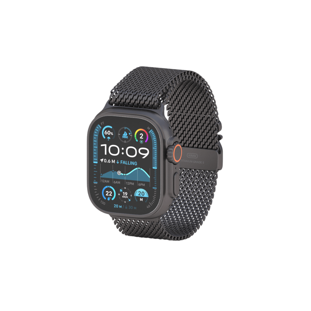 Apple Watch Ultra 2 GPS + Cellular 49mm Smartwatch, Sports Watch with Black Rugged Titanium Case with Black Milanese Loop Fitness Tracker, Precision GPS, Extra - Long Battery Life, Carbon Neutral - Phones From Home