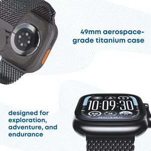 Apple Watch Ultra 2 GPS + Cellular 49mm Smartwatch, Sports Watch with Black Rugged Titanium Case with Black Milanese Loop Fitness Tracker, Precision GPS, Extra - Long Battery Life, Carbon Neutral - Phones From Home