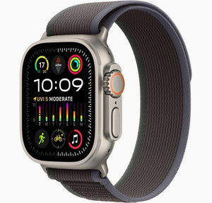 Apple Watch Ultra 2 [GPS + Cellular 49mm] Smartwatch with Rugged Titanium Case & Blue/Black Trail Loop S/M. Fitness Tracker, Precision GPS, Action Button, Extra-Long Battery Life - Phones From Home