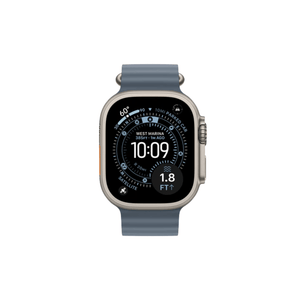 Apple Watch Ultra (GPS + Cellular, 49mm) Smart watch - Titanium Case with Blue ocean band One size Fitness Tracker, Precision GPS, Action Button, Extra - Long Battery Life, Brighter Retina Display - Phones From Home