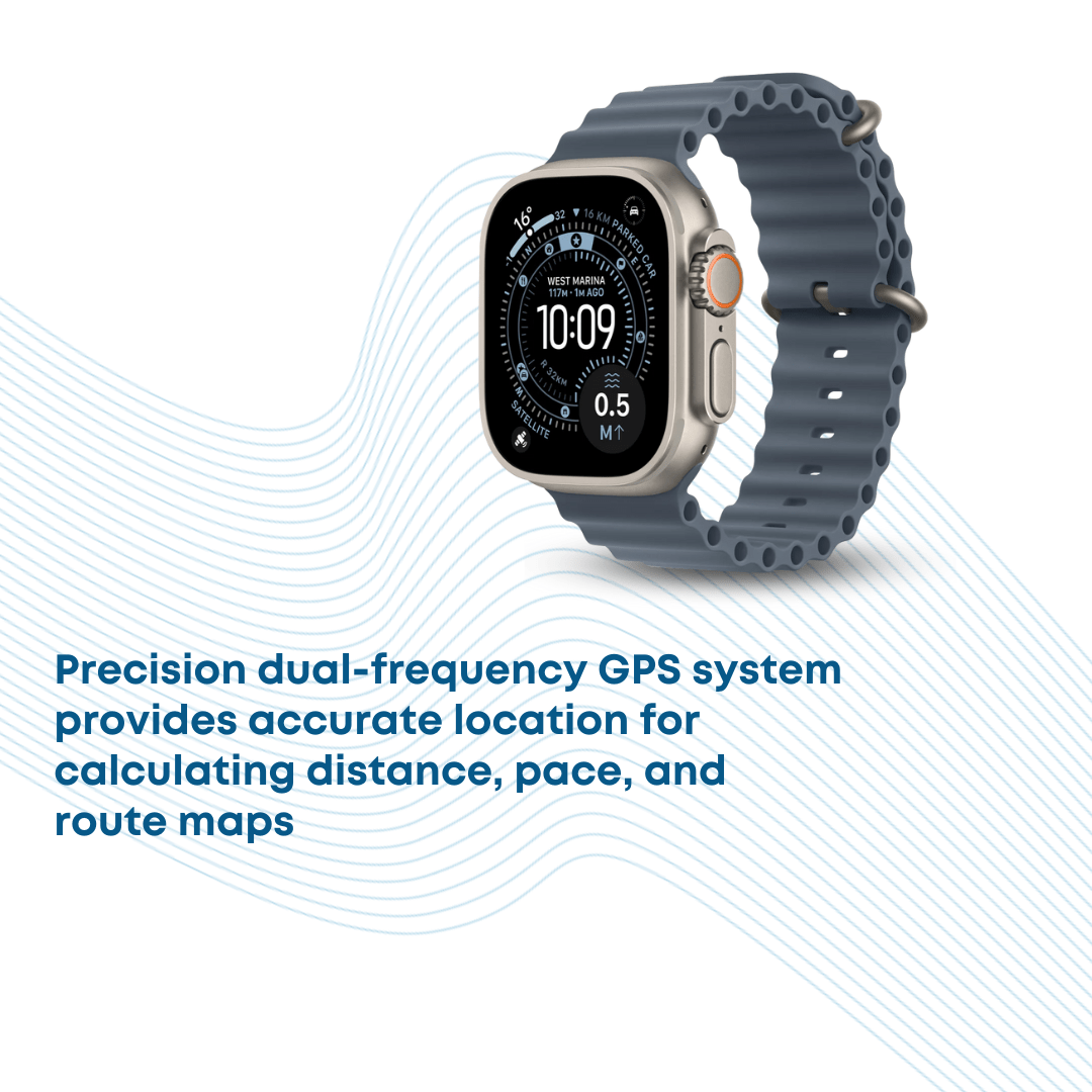 Apple Watch Ultra (GPS + Cellular, 49mm) Smart watch - Titanium Case with Blue ocean band One size Fitness Tracker, Precision GPS, Action Button, Extra - Long Battery Life, Brighter Retina Display - Phones From Home
