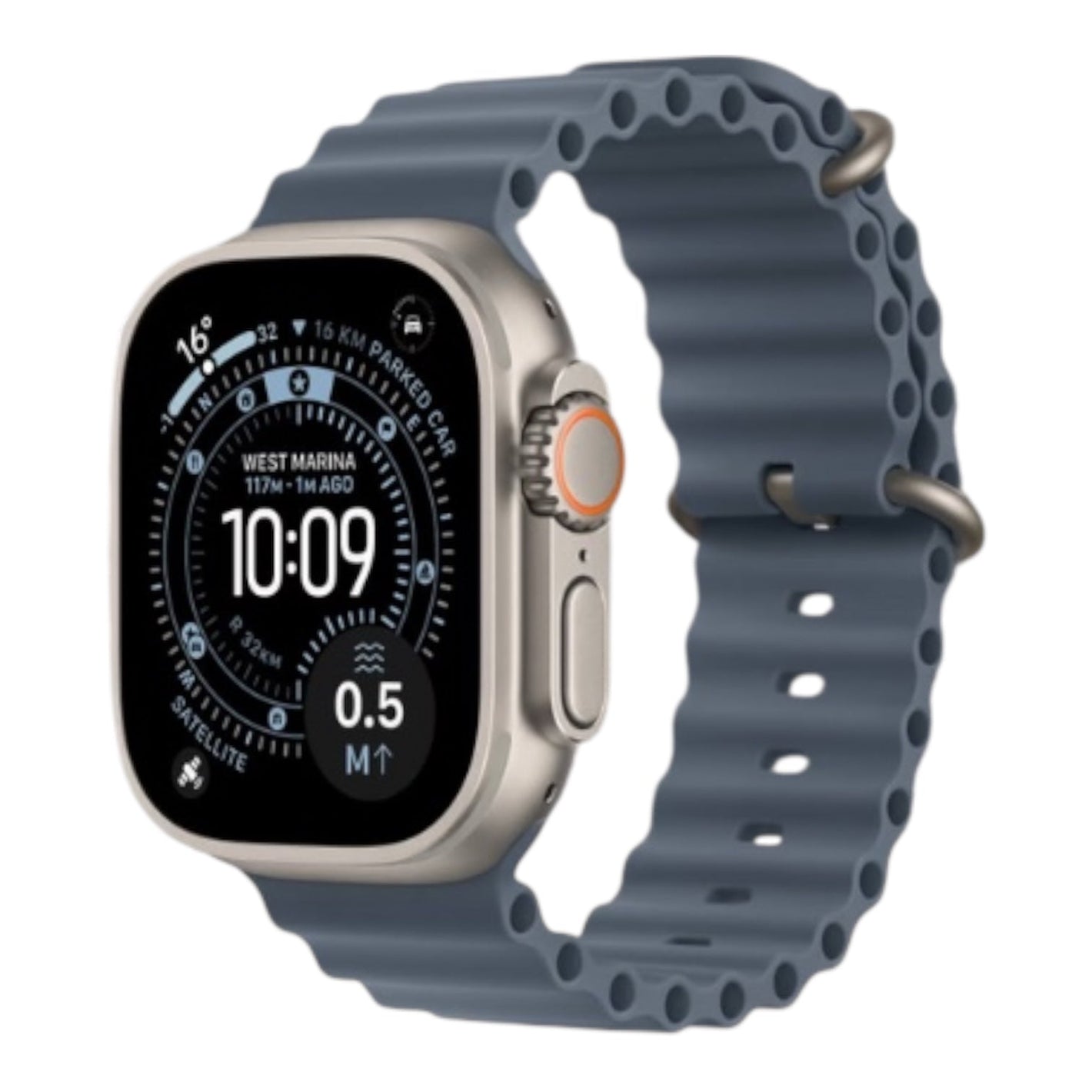 Brand New Apple Watch Ultra 3 GPS + Cellular 49mm Smartwatch, Sports Watch with Natural Rugged Titanium Case with Blue anchor ocean band trap Loop Fitness Tracker, Precision GPS, Extra - Long Battery Life, Carbon Neutral - Phones From Home