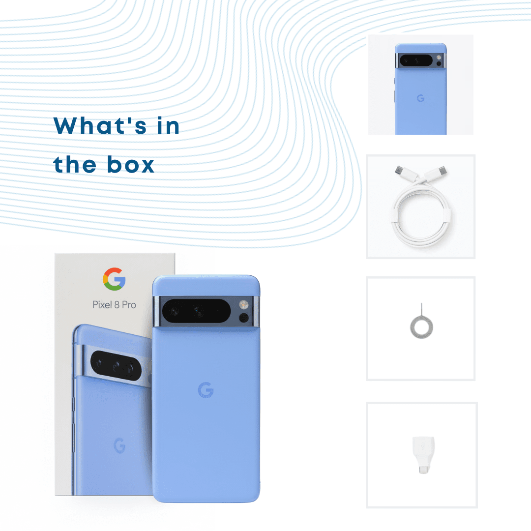 (NEW) Google Pixel 8 Pro – Android 5G Smartphone with wide - angle lens and 24 - hour battery – 128GB - Phones From Home