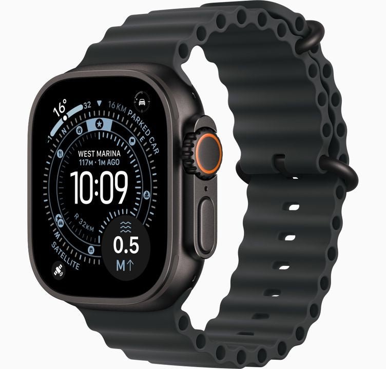NEW (Sealed) Apple Watch Ultra 3 GPS + Cellular 49mm Smartwatch, Sports Watch with Black Rugged Titanium Case with Black Ocean Band - Phones From Home