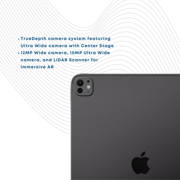 New|Apple iPad Pro 13 - inch (M4): Ultra Retina XDR display, 256GB, Landscape 12MP Front Camera/12MP Back Camera, Wi - Fi 6E + 5G Cellular with eSIM, All - Day Battery Life, Standard glass - Black - Phones From Home