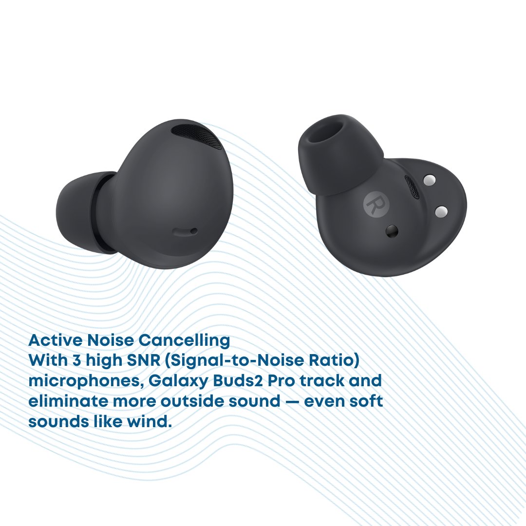 Samsung Galaxy Buds2 Pro Wireless Earphones with Active Noise Cancelling, Graphite (UK Version) - Phones From Home